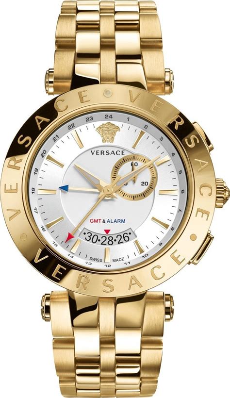 versace v-race gmt alarm watch 46mm|VERSACE V.